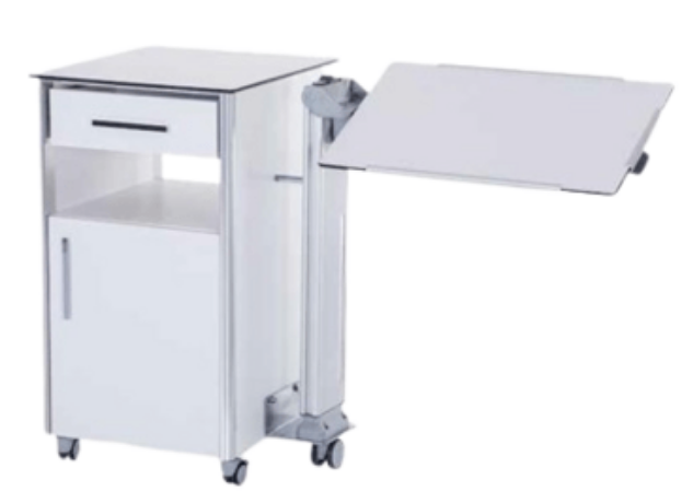 Bedside Cabinet with Overbed Table, Both Sided Drawer - 1