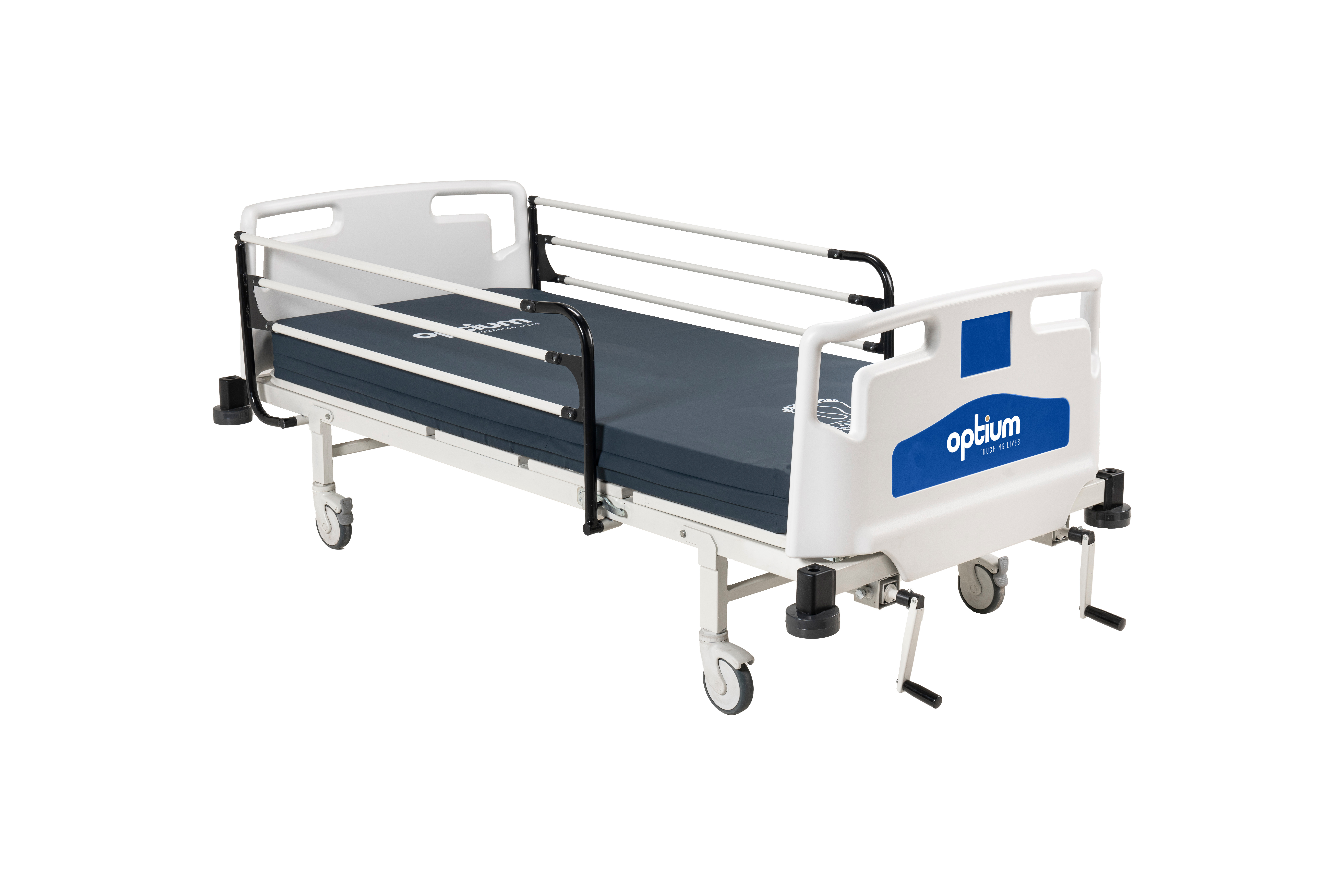 Manual Patient Care Bed, 2 Cranks, Foldable Legs 2