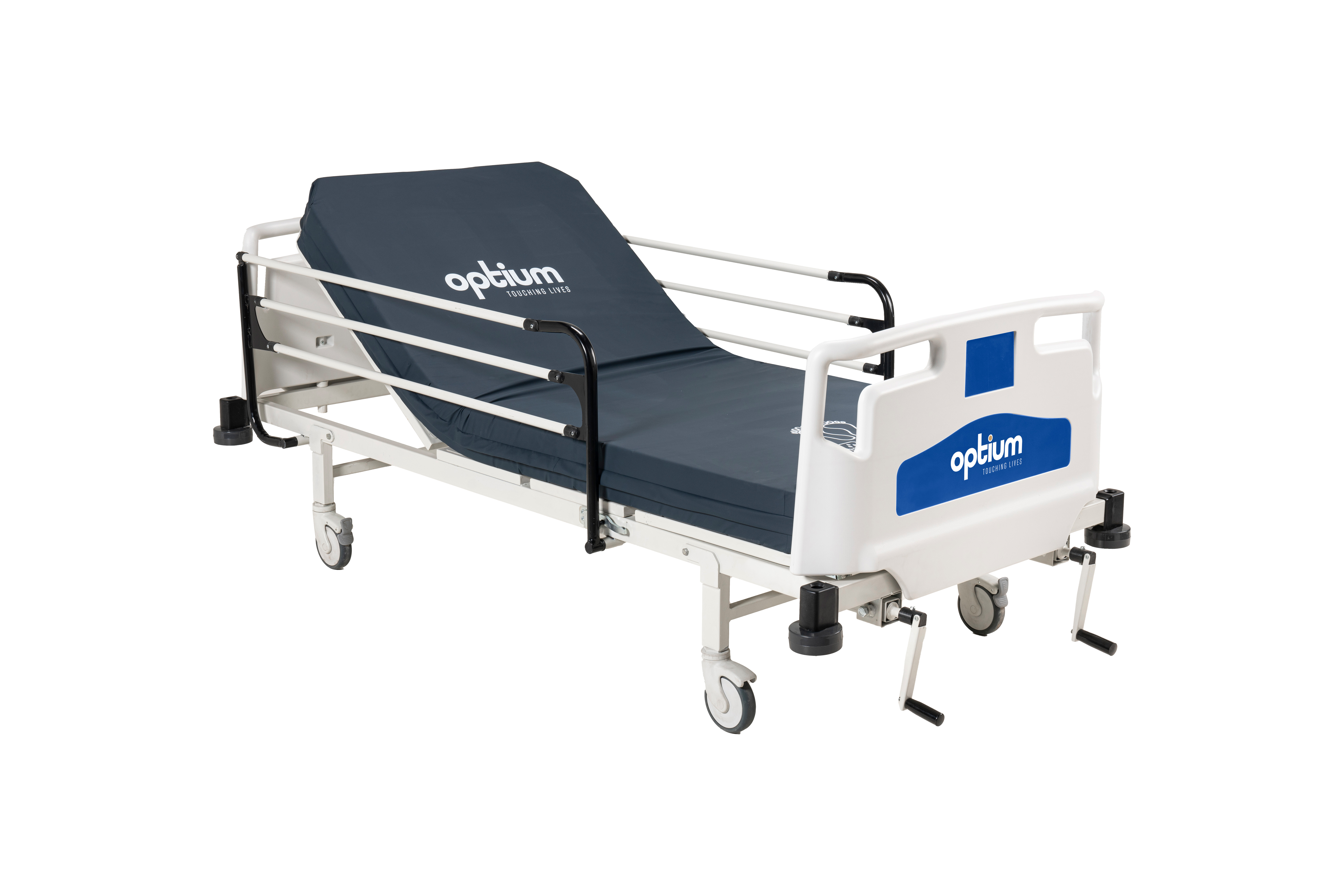 Manual Patient Care Bed, 2 Cranks, Foldable Legs 3